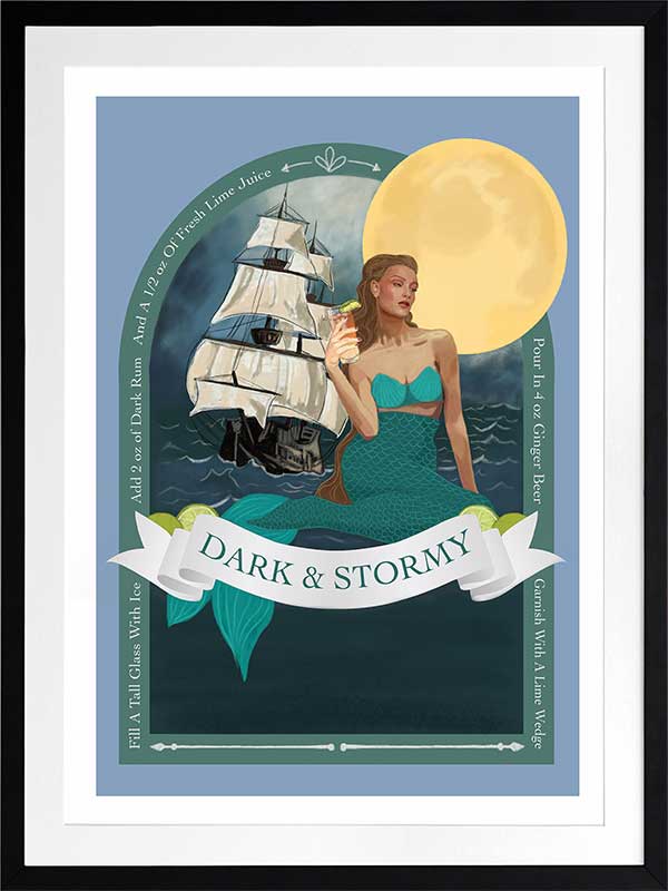 Dark and Stormy Poster Framed Art Print