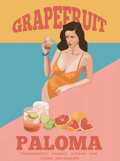 Grapefruit Paloma Canvas Art Print