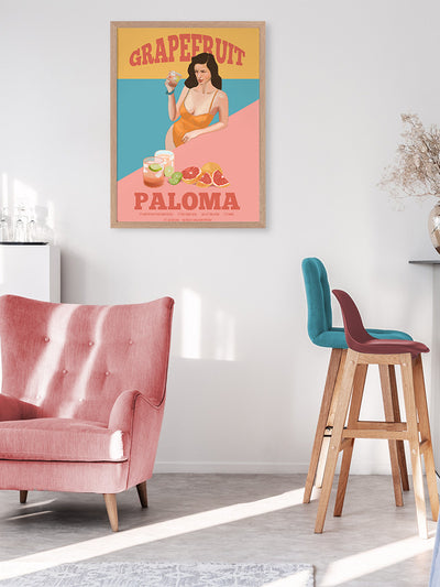 Grapefruit Paloma Poster Framed Art Print | Lifestyle