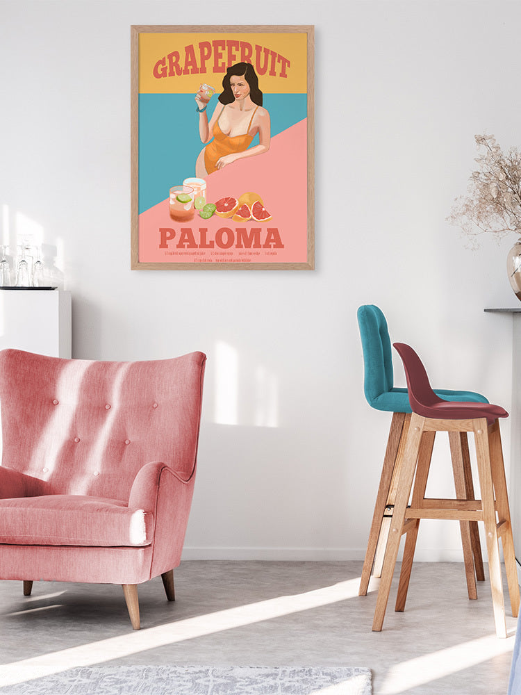 Grapefruit Paloma Poster Framed Art Print | Lifestyle