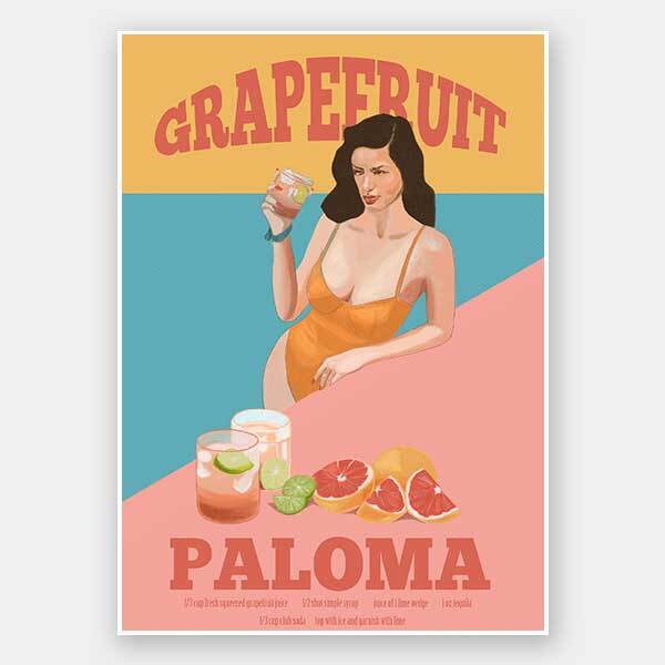 Grapefruit Paloma Unframed Art Print