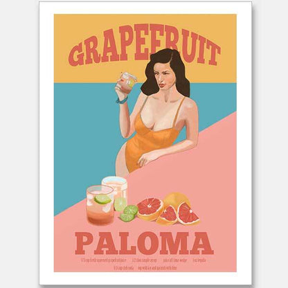 Grapefruit Paloma Unframed Art Print