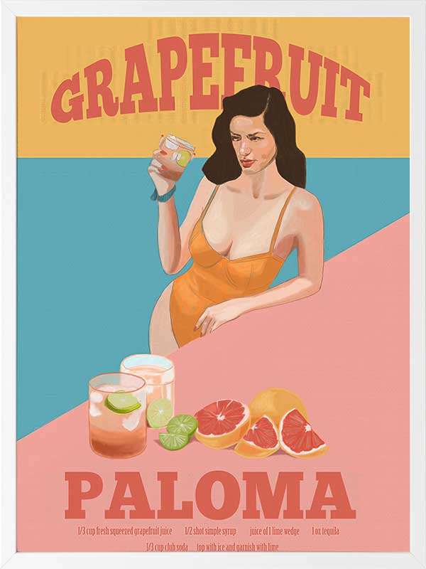 Grapefruit Paloma Poster Framed Art Print