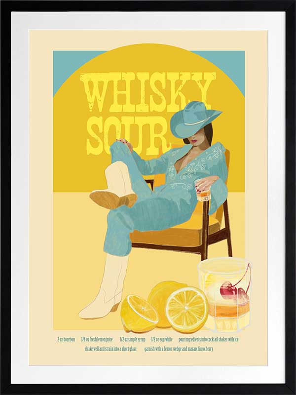 Whisky Sour Poster Framed Art Print