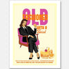 Urban Road’s "Old Fashioned Unframed Art Print" features a confident woman in a suit seated in a vibrant purple chair with a drink. Bold text reads "Old Fashioned with a Twist," with an Old Fashioned cocktail garnished with orange and cherry below.