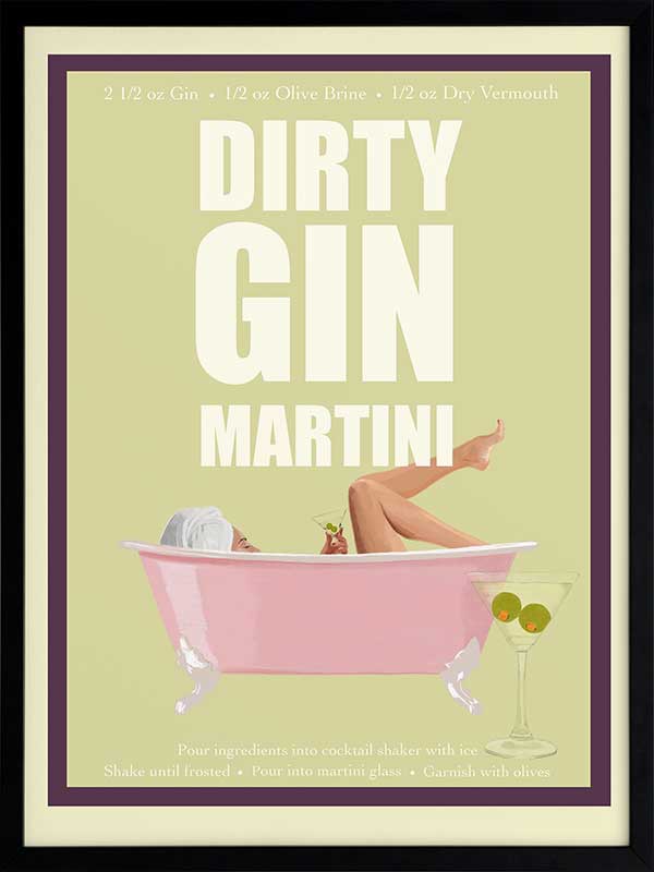 Dirty Gin Martin Poster Framed Art Print