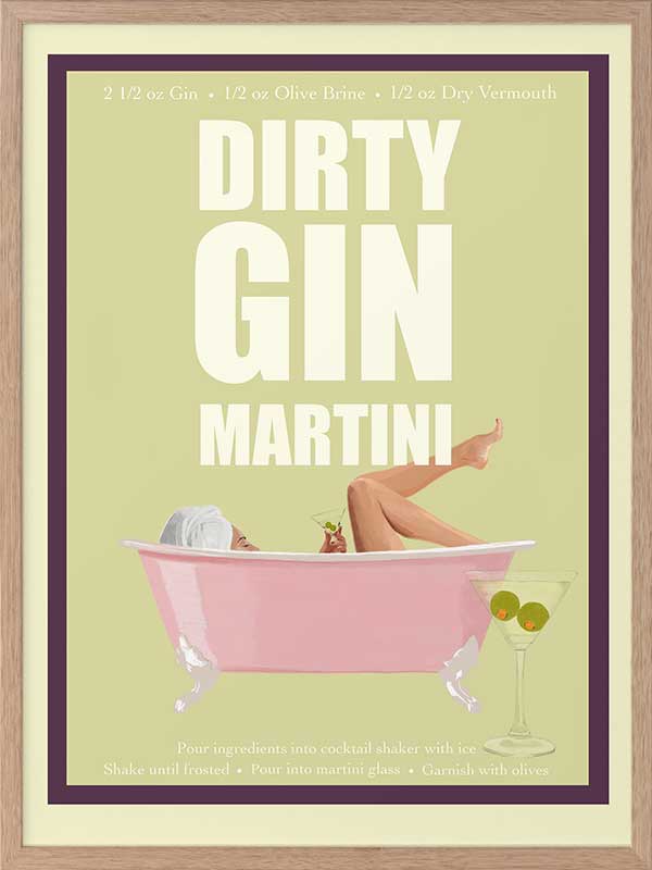 Dirty Gin Martin Poster Framed Art Print