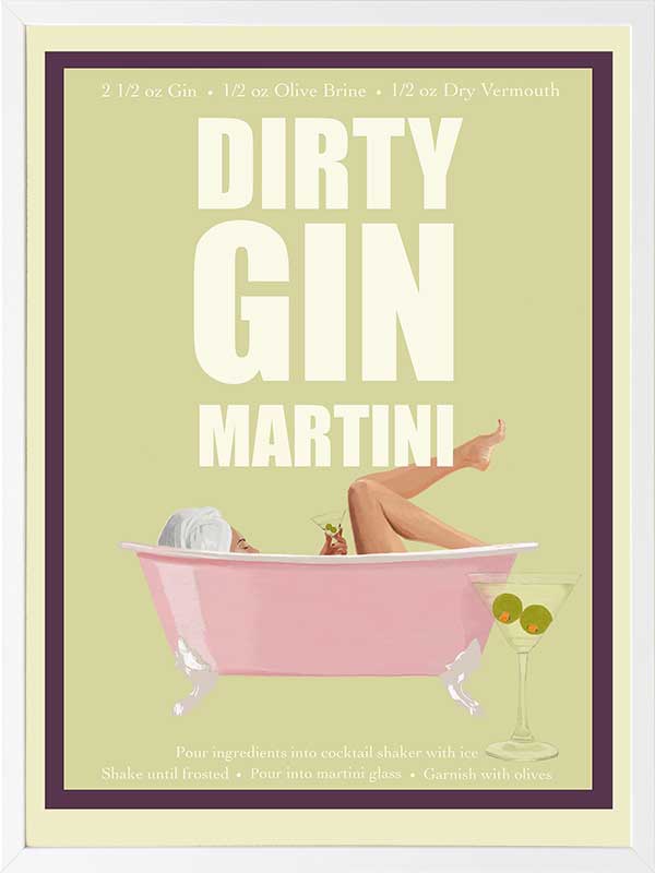 Dirty Gin Martin Poster Framed Art Print