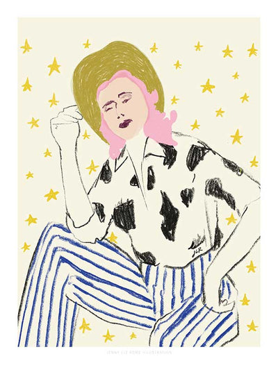 Cowgirl in Stars Canvas Art Print