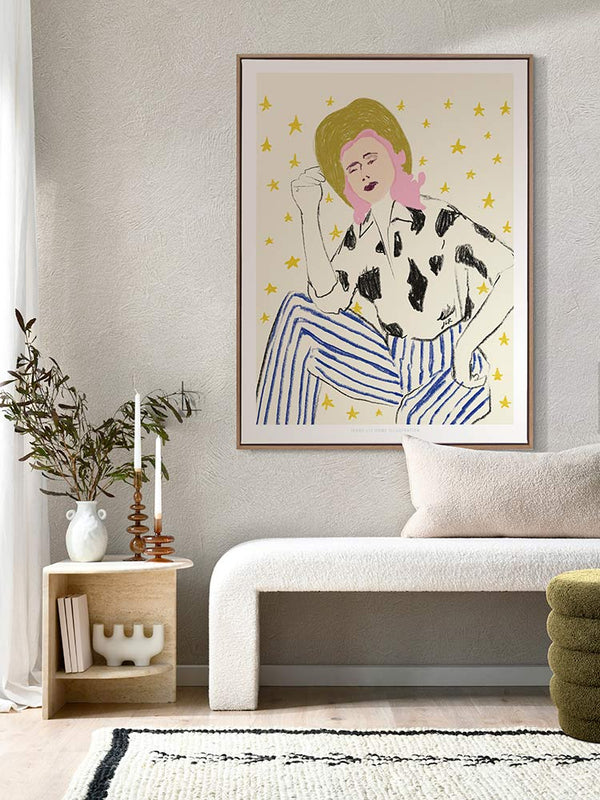 Cowgirl in Stars Canvas Art Print | Lifestyle
