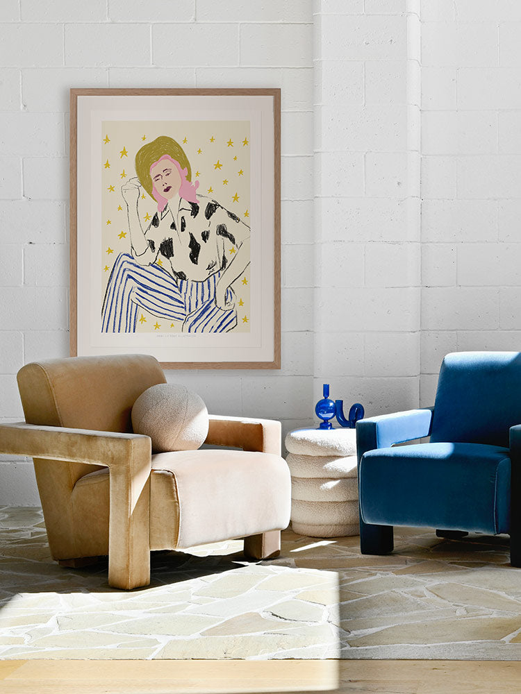 Cowgirl in Stars Framed Art Print | Lifestyle