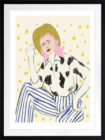 Cowgirl in Stars Framed Art Print