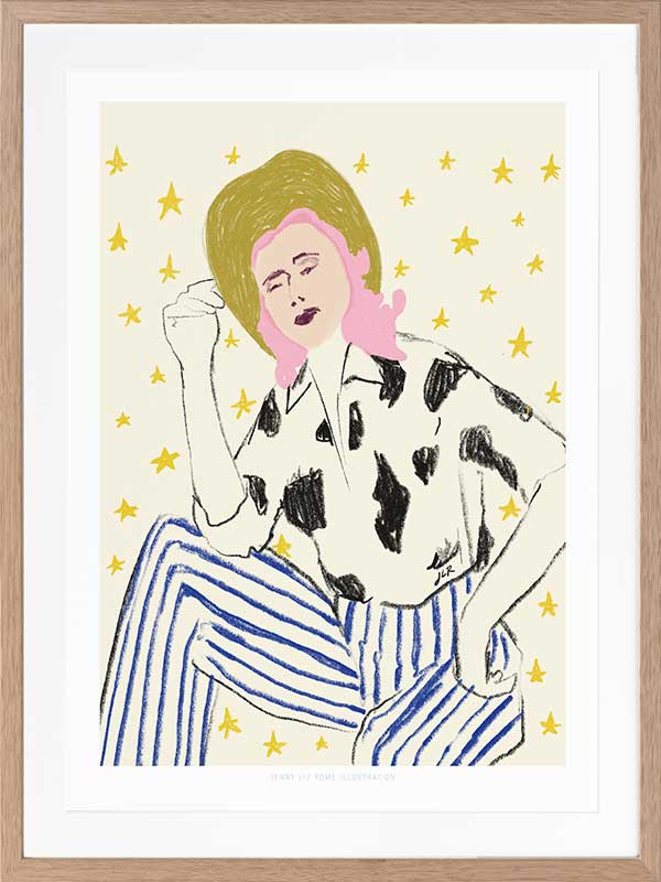 Cowgirl in Stars Framed Art Print