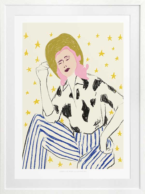 Cowgirl in Stars Framed Art Print