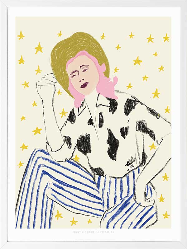 Cowgirl in Stars Framed Art Print