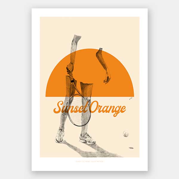 Sunset Orange Unframed Art Print