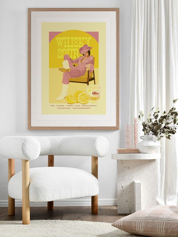 Whisky Sour Pink Framed Art Print | Lifestyle