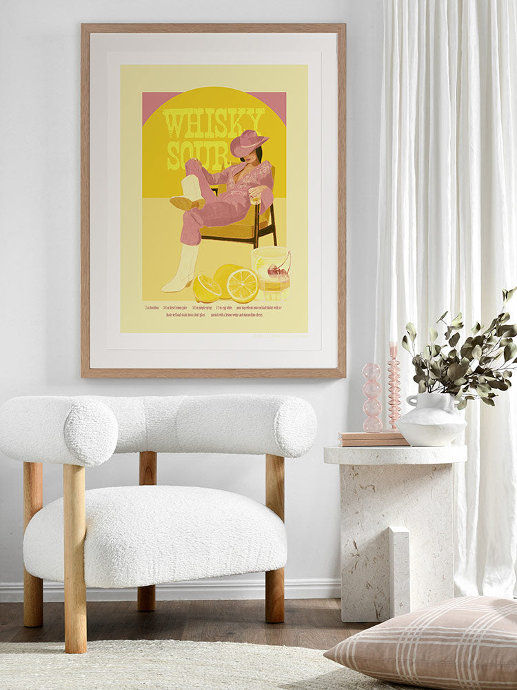 Whisky Sour Pink Framed Art Print | Lifestyle