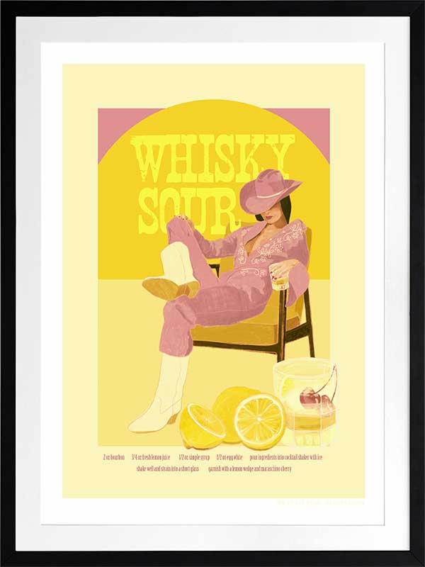 Whisky Sour Pink Framed Art Print