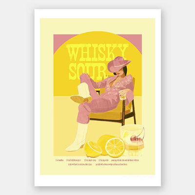 Whisky Sour Pink Unframed Art Print