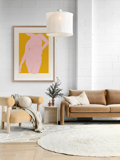 She’s Golden Framed Art Print | Lifestyle