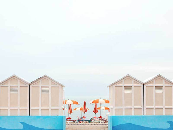 Pastel Umbrella Canvas Art Print