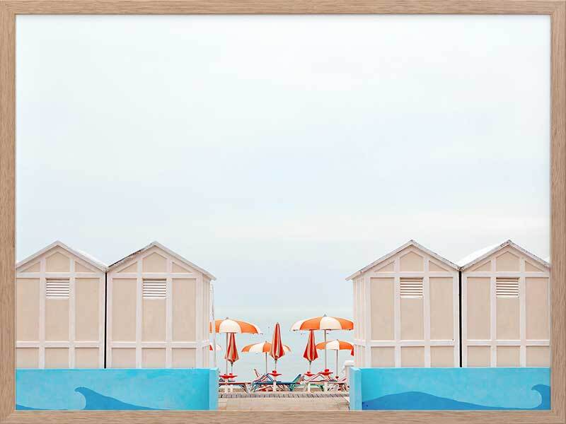 Pastel Umbrella Framed Art Print