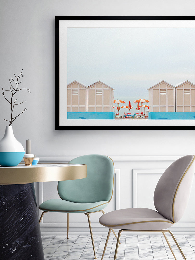 Pastel Umbrella Framed Art Print | Lifestyle