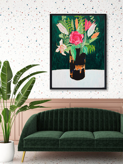 Tiger Vase Poster Framed Art Print | Lifestyle