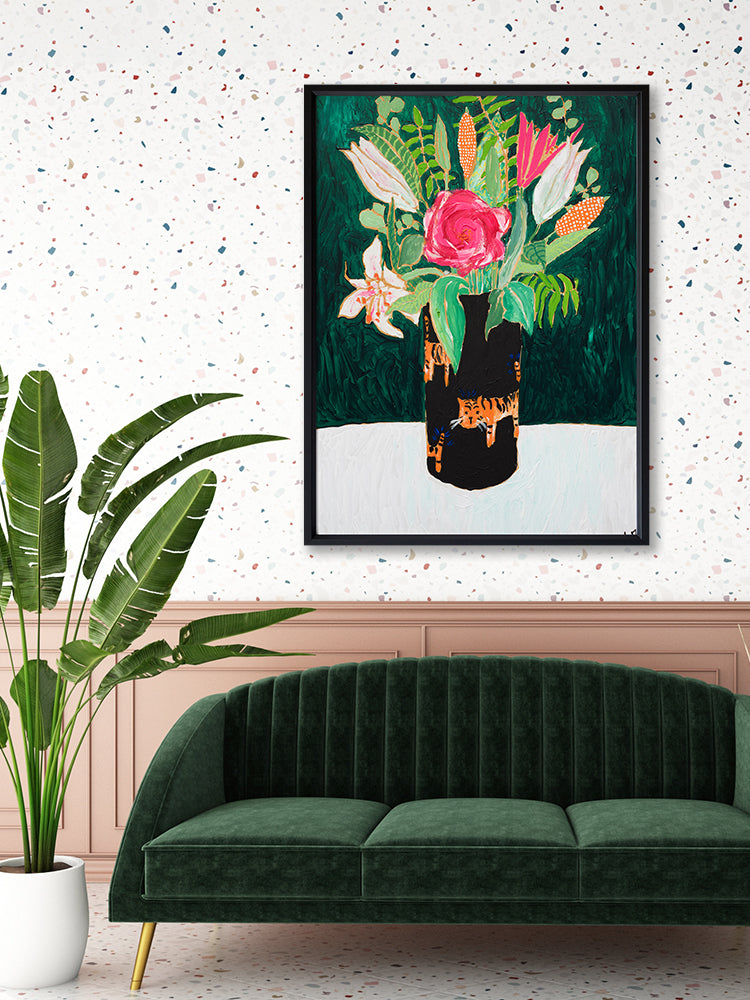 Tiger Vase Poster Framed Art Print | Lifestyle