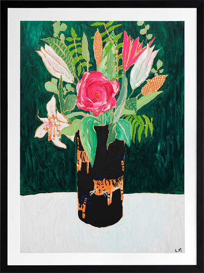 Tiger Vase Poster Framed Art Print