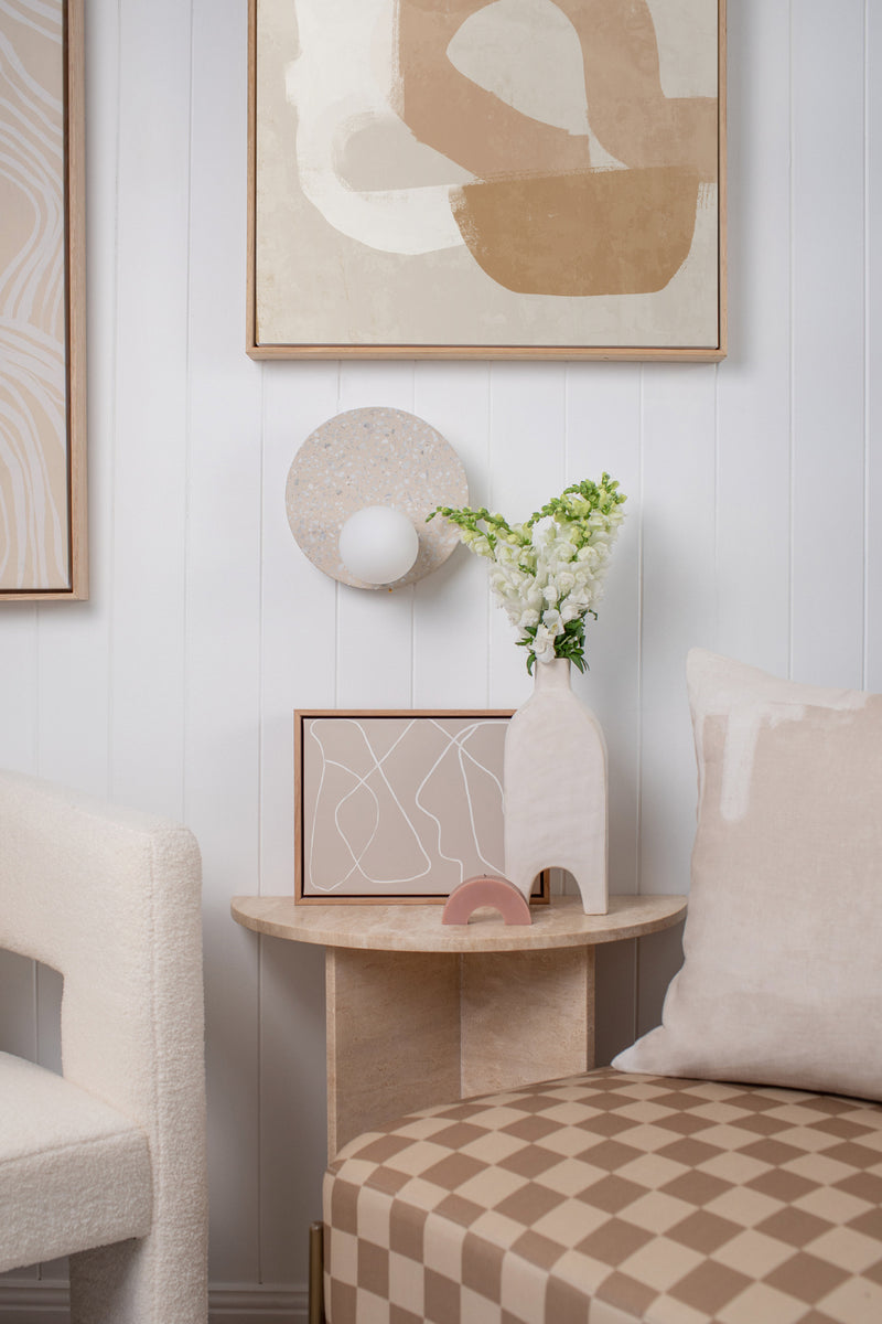 Ayla White Artificial Stone Wall Sconce | Lifestyle