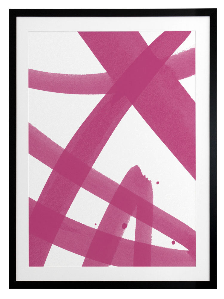 Balancing Act - Raspberry Pop Framed Art Print