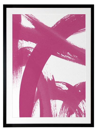 Changing Lanes - Raspberry Pop Framed Art Print