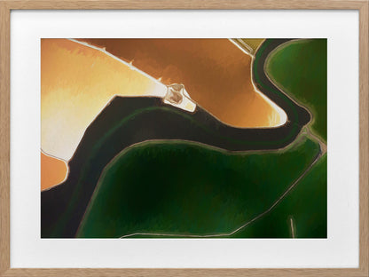 Saffron Stream Framed Art Print