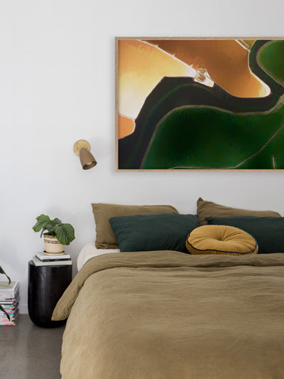 Saffron Stream Framed Art Print | Lifestyle