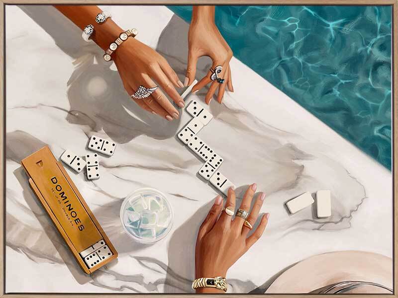 Poolside Dominoes Canvas Art Print