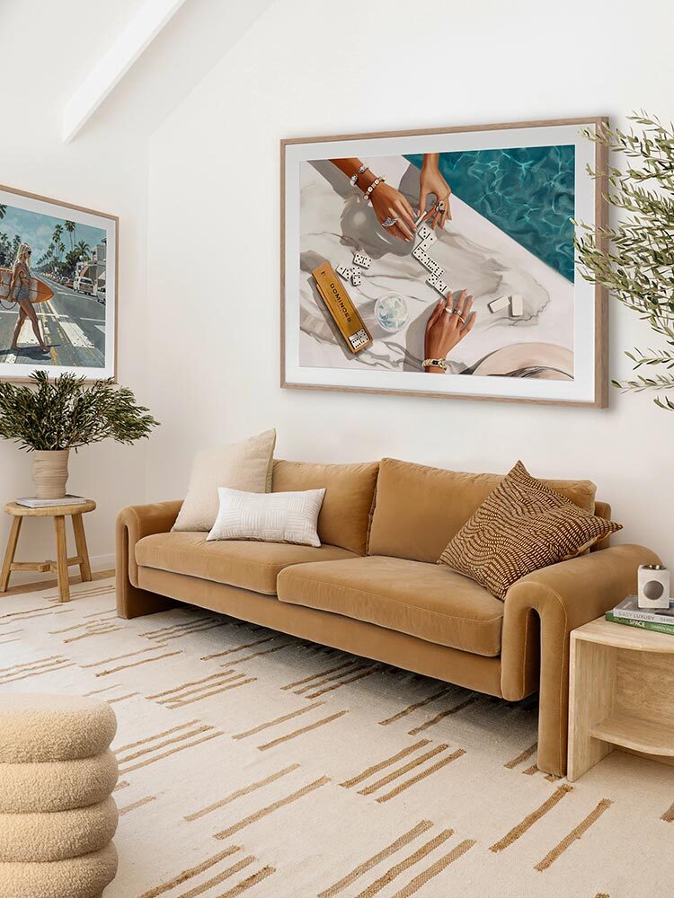 Poolside Dominoes Framed Art Print | Lifestyle