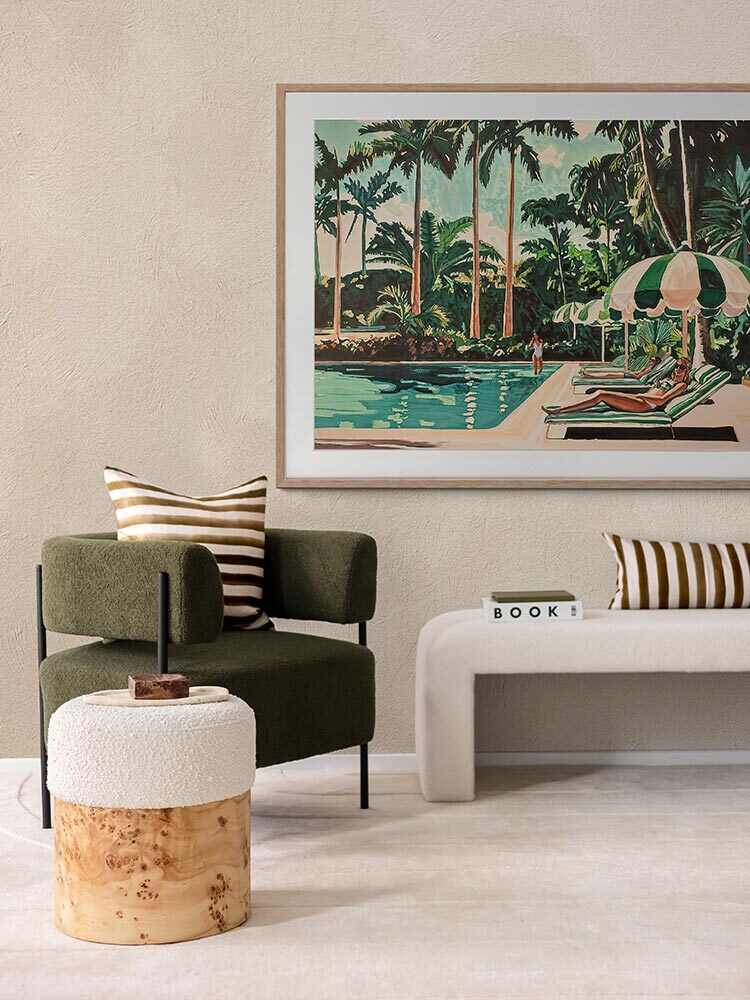 Cocktail Flamingo Framed Art Print | Lifestyle