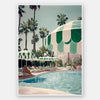 The Life Choices Unframed Art Print by Shaynna Blaze x Urban Road captures a relaxing, resort-inspired Palm Springs vibe with sunlit pools, striped umbrellas, and lush palms—perfect for adding retro style to any space.