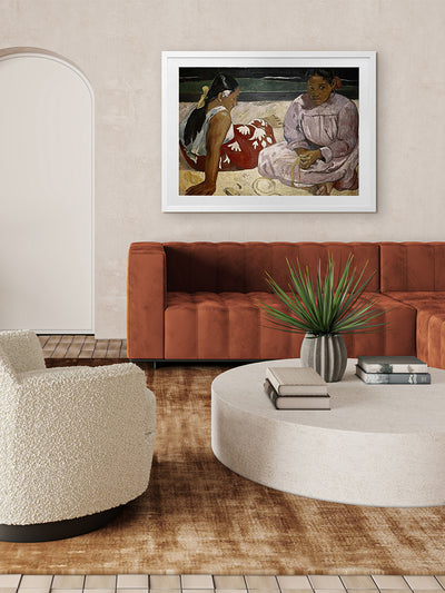 Tahitian Women, On the Beach Framed Art Print | Lifestyle
