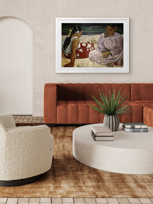 Tahitian Women, On the Beach Framed Art Print | Lifestyle
