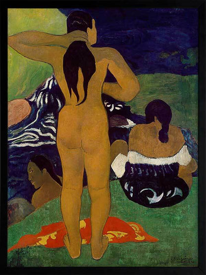 Tahitian Women Bathing Framed Art Print