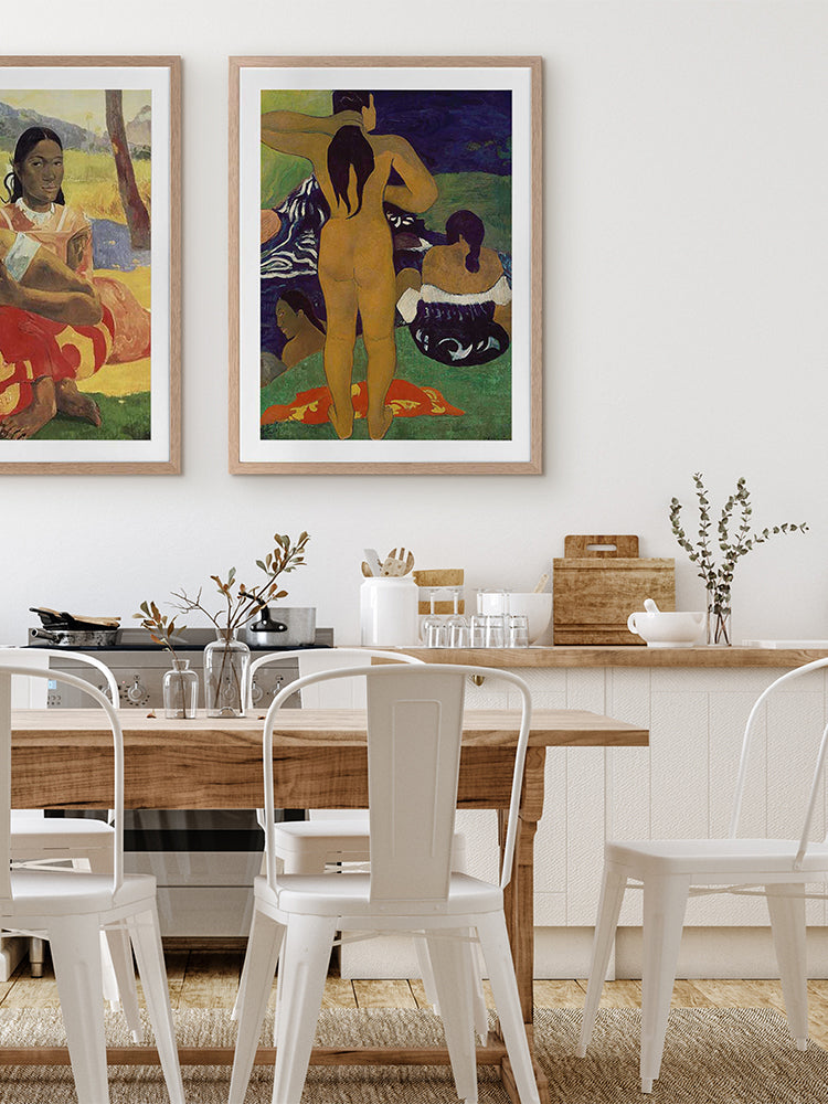 Tahitian Women Bathing Framed Art Print | Lifestyle