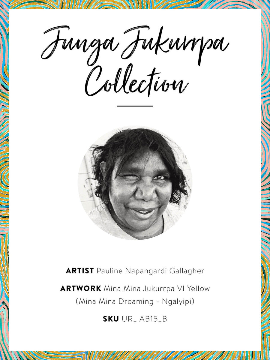 Mina Mina Jukurrpa VI Yellow Canvas Art Print