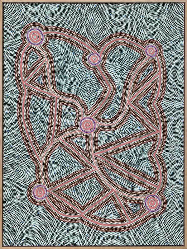 Ngapa Jukurrpa III Pink Canvas Art Print