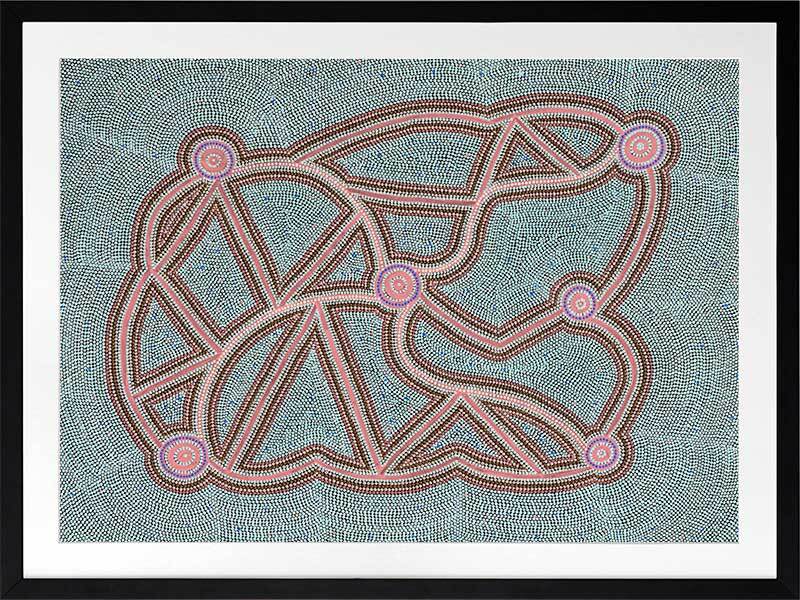 Ngapa Jukurrpa III Green Framed Art Print