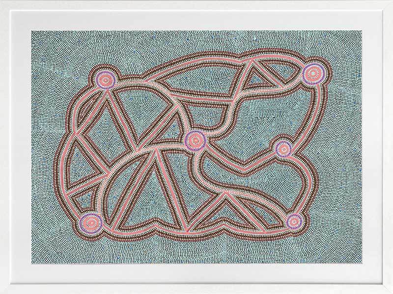 Ngapa Jukurrpa III Green Framed Art Print