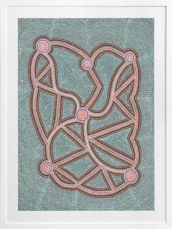 Ngapa Jukurrpa III Green Framed Art Print