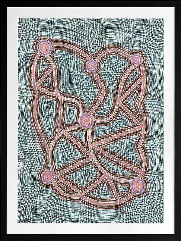 Ngapa Jukurrpa III Green Framed Art Print